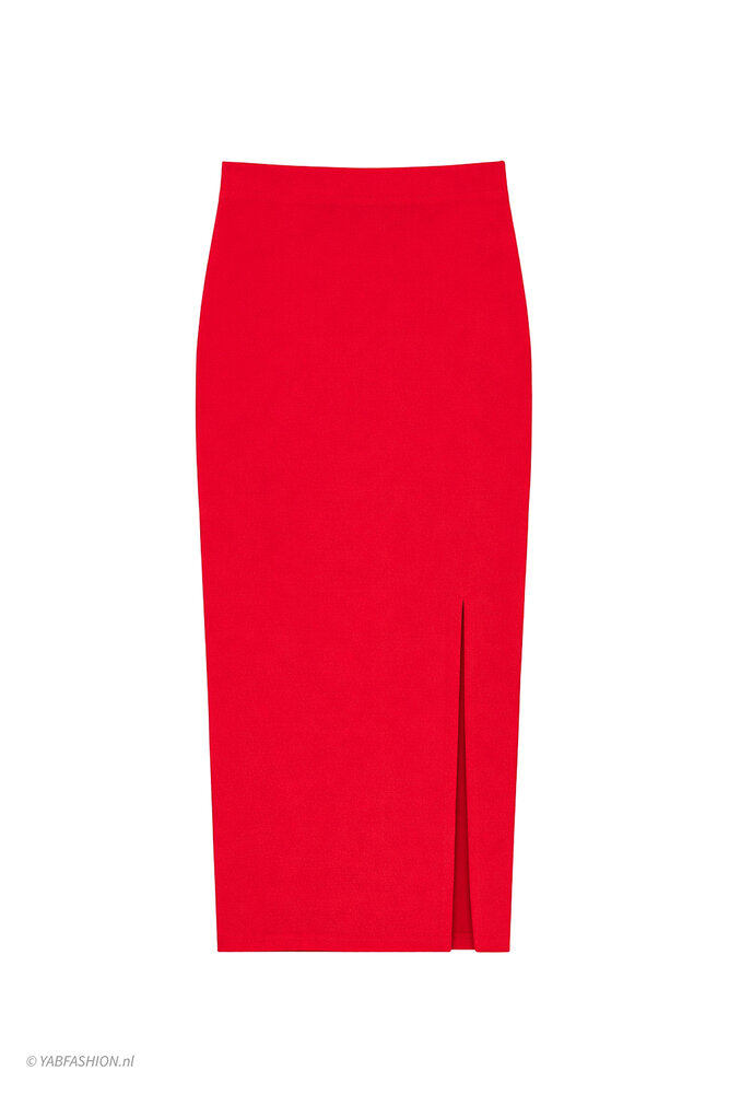 MAXI SPLIT SKIRT RED