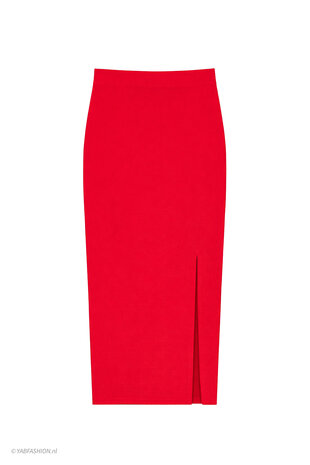 MAXI SPLIT SKIRT RED
