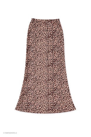WRINKLE MAXI SKIRT LEOPARD PRINT