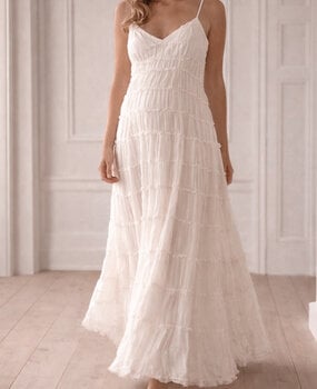 dream ruffle dress ♡ beige