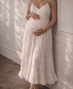 dream ruffle dress ♡ beige