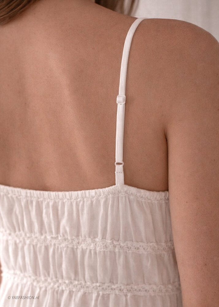 DREAM RUFFLE DRESS BEIGE