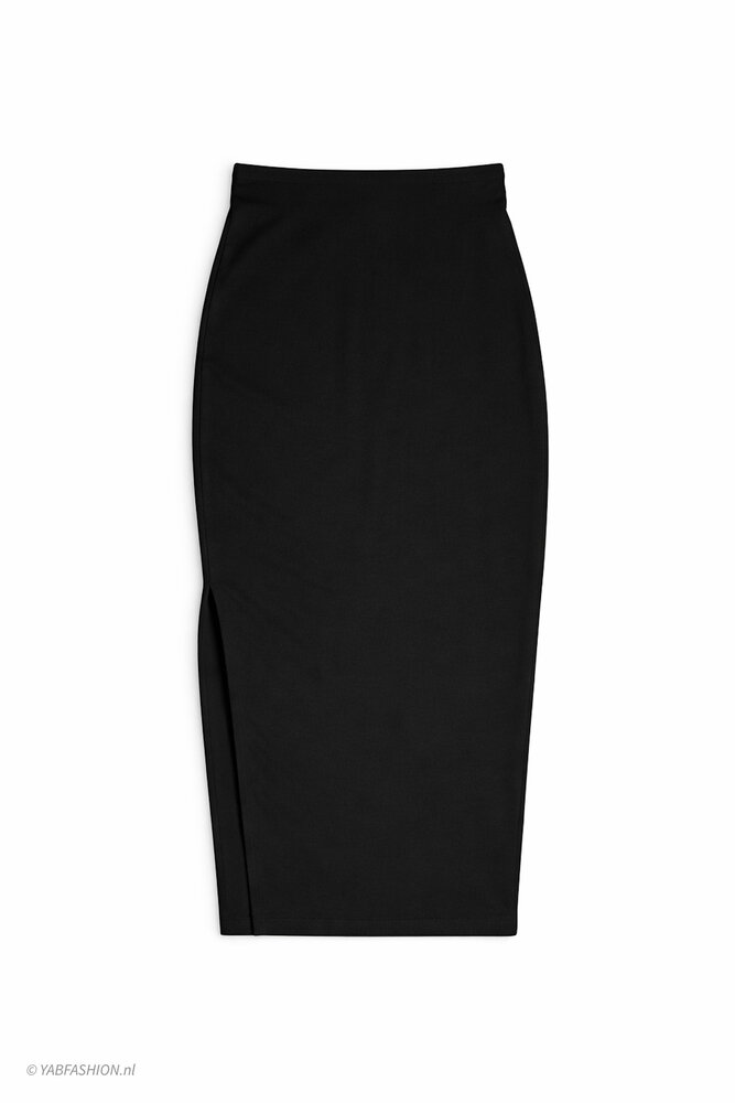 MAXI3 SPLIT SKIRT BLACK