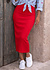 ribbed long pencil skirt ♡ red