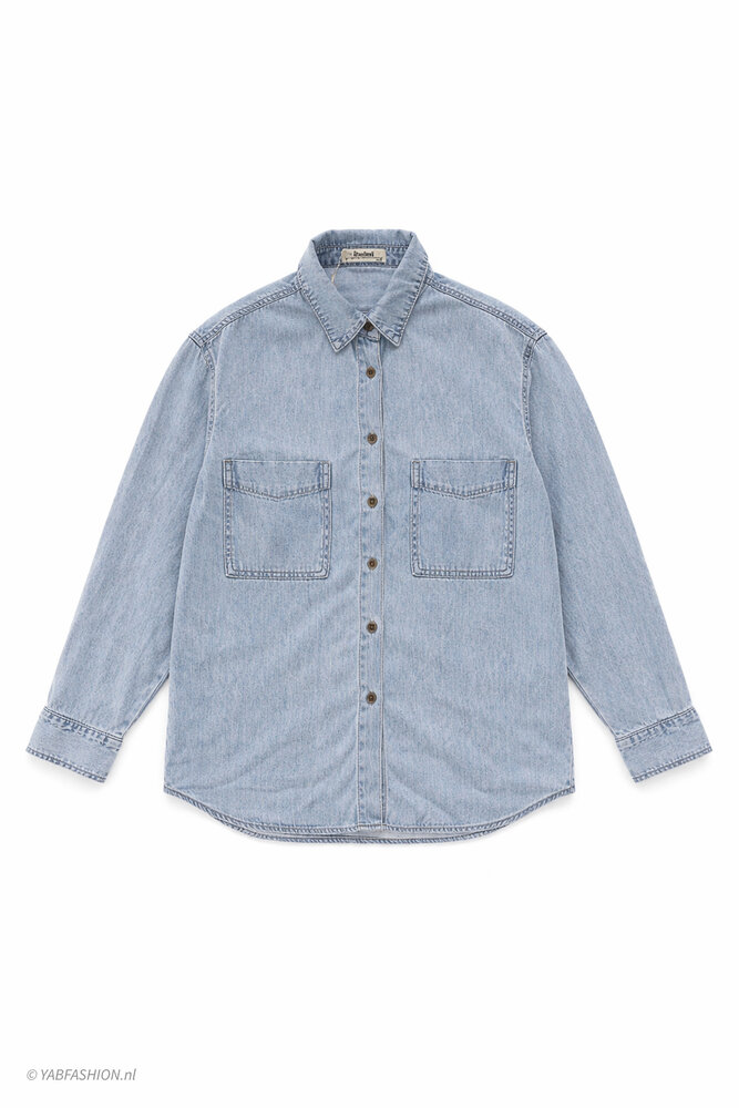 BOYFRIEND DENIM BLOUSE LIGHT BLUE