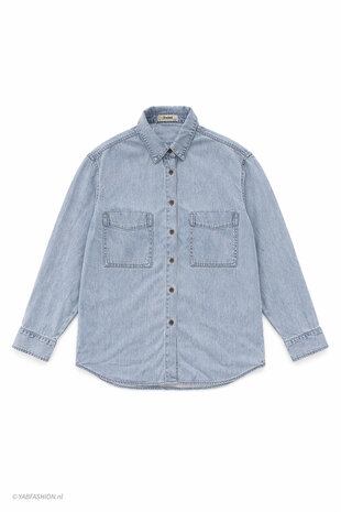 BOYFRIEND DENIM BLOUSE LIGHT BLUE