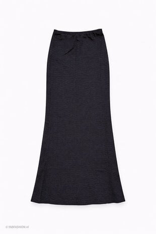 WRINKLE2 MAXI SKIRT BLACK