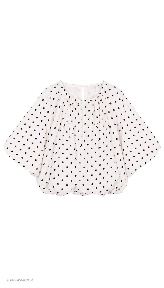 DOTTED BALLOON TOP BLACK WHITE