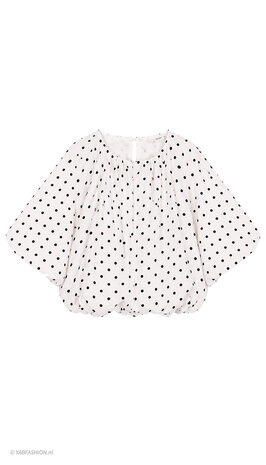 DOTTED BALLOON TOP BLACK WHITE