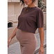 BASIC CROPPED TSHIRT BROWN BASIC CROPPED TSHIRT BROWN
