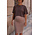 ELINE SHINY STRETCH SKIRT  DARK TAUPE