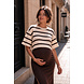 CROPPED3 STRIPED TOP BEIGE BROWN