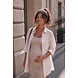 BOYFRIEND FIT STRIPED BLOUSE BEIGE
