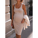 SINGLET2 STRETCH DRESS BEIGE