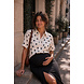 CROPPED DOTTED BLOUSE JACKET BEIGE CROPPED DOTTED BLOUSE JACKET BEIGE