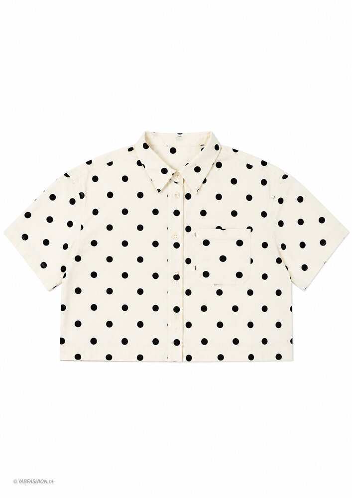 CROPPED DOTTED BLOUSE JACKET BEIGE CROPPED DOTTED BLOUSE JACKET BEIGE