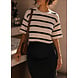 CROPPED3 STRIPED TOP BEIGE BLACK