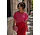 LOIZA STRIPED TEE PINK RED