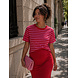 LOIZA STRIPED TEE PINK RED LOIZA STRIPED TEE PINK RED