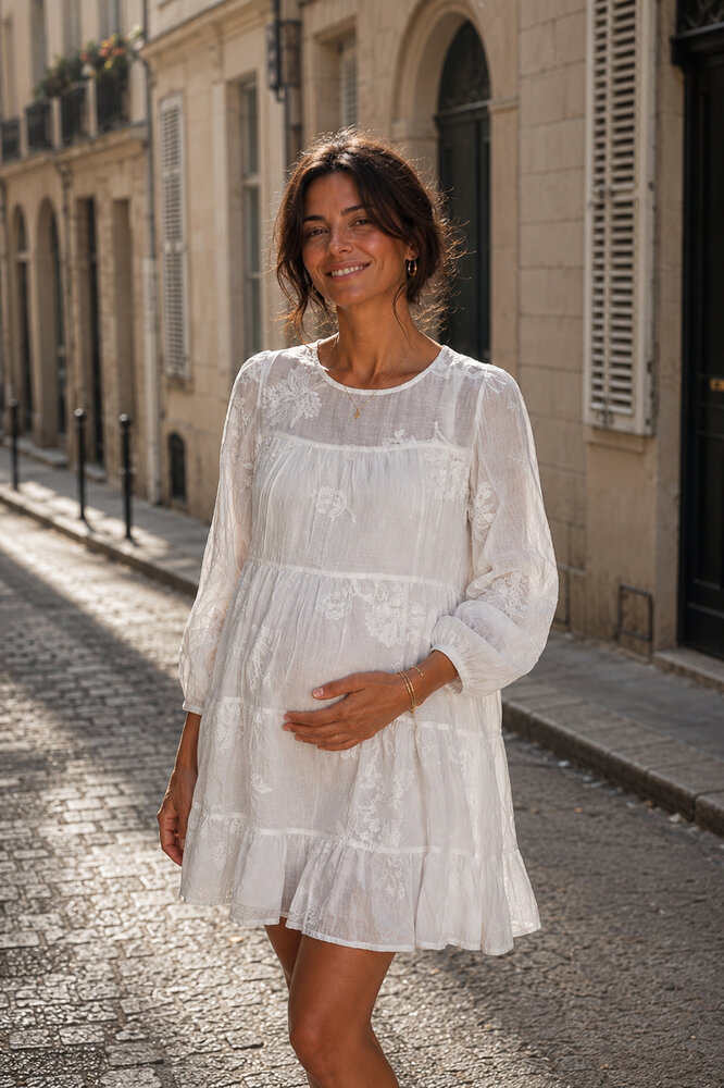 MAXIME BRODERIE DRESS WHITE MAXIME BRODERIE DRESS WHITE