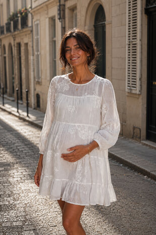 MAXIME BRODERIE DRESS WHITE MAXIME BRODERIE DRESS WHITE