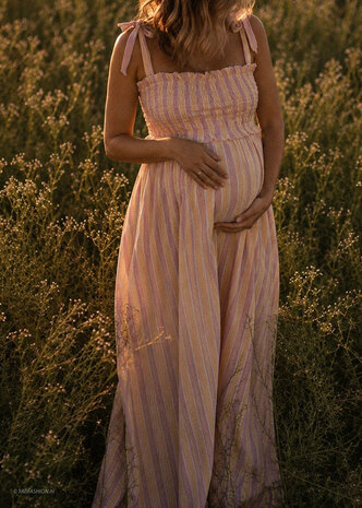 YARA MOUSSELINE DRESS YELLOW PINK