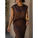 LUXE SATIN SINGLET BROWN