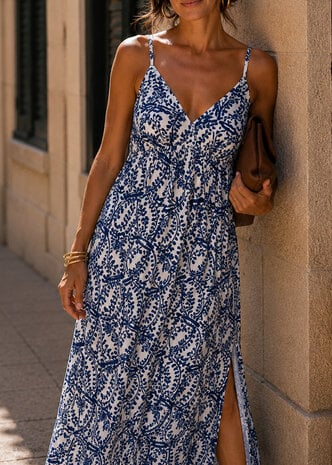 MABLE PRINT MAXI DRESS DARK BLUE