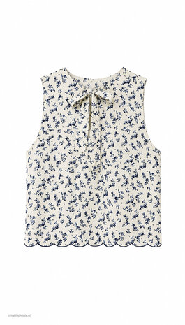 MARIA FLOWER TOP DARK BLUE MARIA FLOWER TOP DARK BLUE