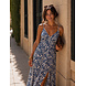 MABLE PRINT MAXI DRESS DARK BLUE