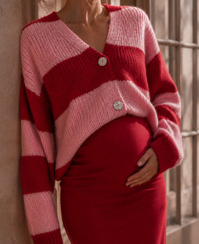 rosy cardigan ♡ pink & red