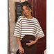 LULU STRIPED TEE BEIGE BROWN
