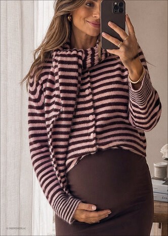 FAYENNE CARDIGAN PINK BORDEAUX