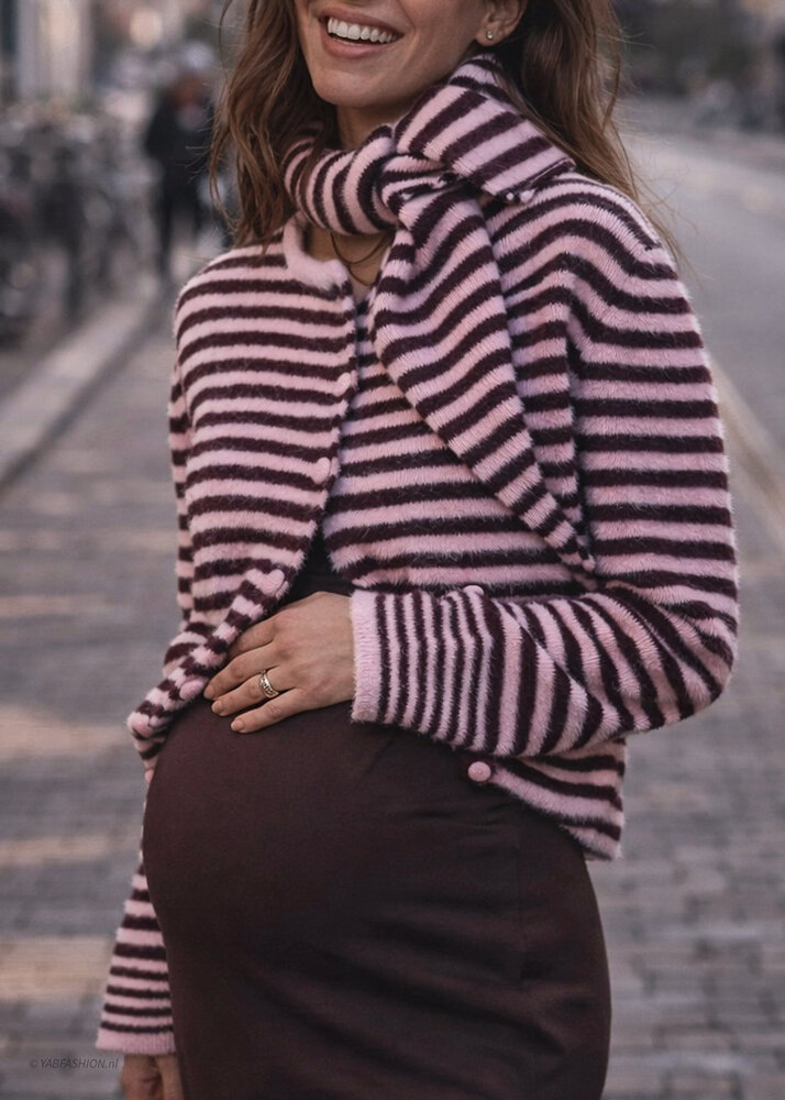 FAYENNE CARDIGAN PINK BORDEAUX FAYENNE CARDIGAN PINK BORDEAUX