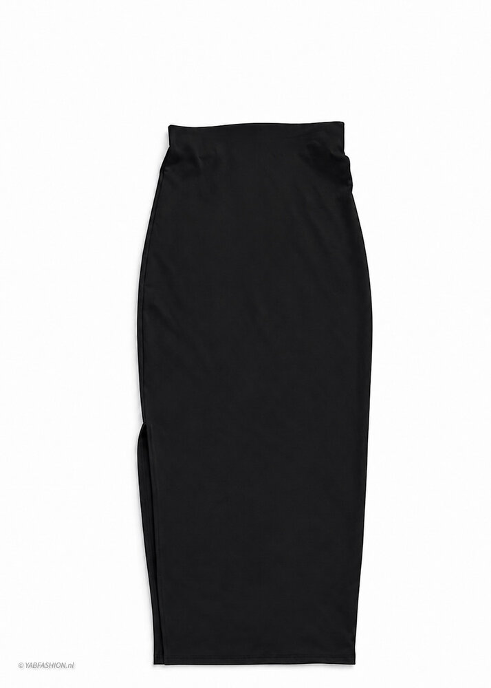 MAXI4 SPLIT SKIRT BLACK