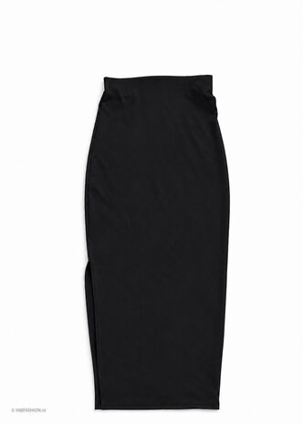 MAXI4 SPLIT SKIRT BLACK