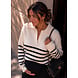 MONICA STRIPED POLO KNIT BEIGE MONICA STRIPED POLO KNIT BEIGE
