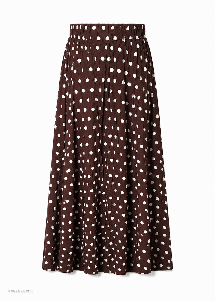DOTTED MAXI SKIRT BROWN DOTTED MAXI SKIRT BROWN