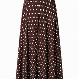 dotted maxi skirt ♡ brown
