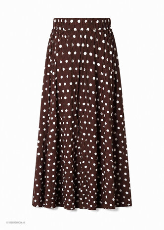 DOTTED MAXI SKIRT BROWN DOTTED MAXI SKIRT BROWN