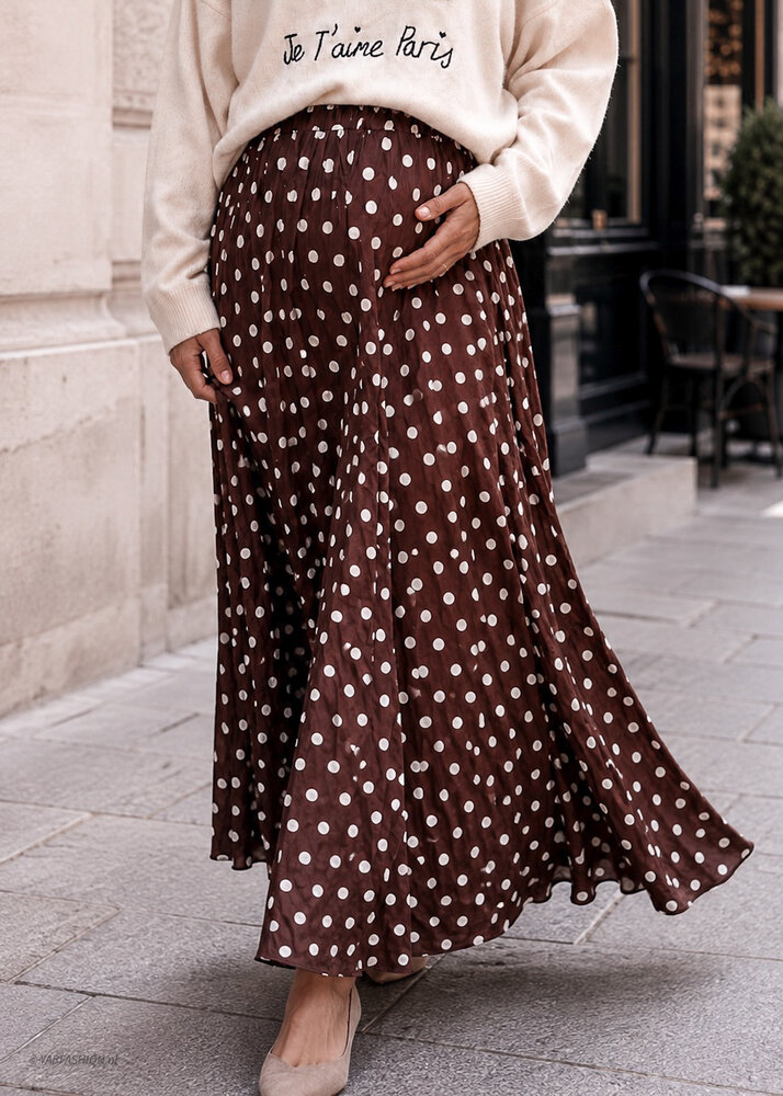 DOTTED MAXI SKIRT BROWN DOTTED MAXI SKIRT BROWN