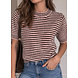 SHELLY STRIPED KNIT PINK BROWN SHELLY STRIPED KNIT PINK BROWN