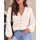 BALLOON SLEEVE CARDIGAN BEIGE