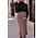 LEOPARD PLISSE SKIRT BROWN