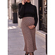 LEOPARD PLISSE SKIRT BROWN