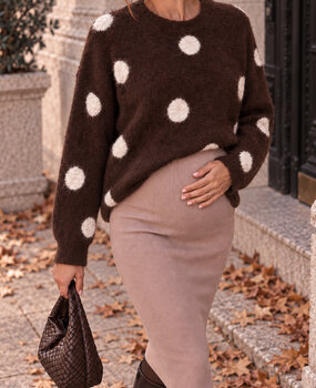 dotted knit ♡ brown & beige dotted knit ♡ brown & beige