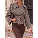 HERRINGBONE BELT JACKET BROWN HERRINGBONE BELT JACKET BROWN