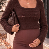 crocheted wool top ♡ brown