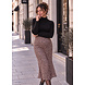 LEOPARD PLISSE SKIRT BROWN