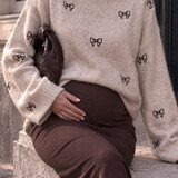 qute bow knit ♡ beige